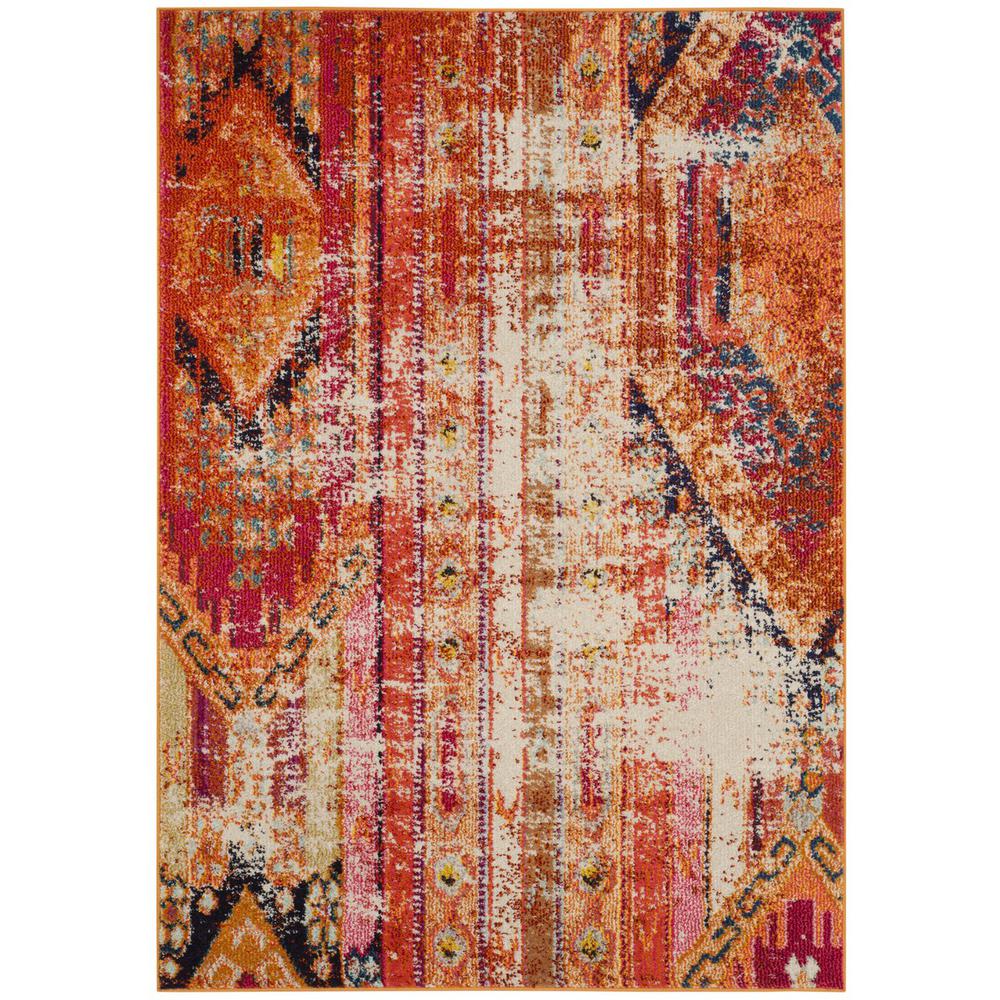 MONACO, ORANGE / MULTI, 5'-1" X 7'-7", Area Rug, MNC222H-5. Picture 1