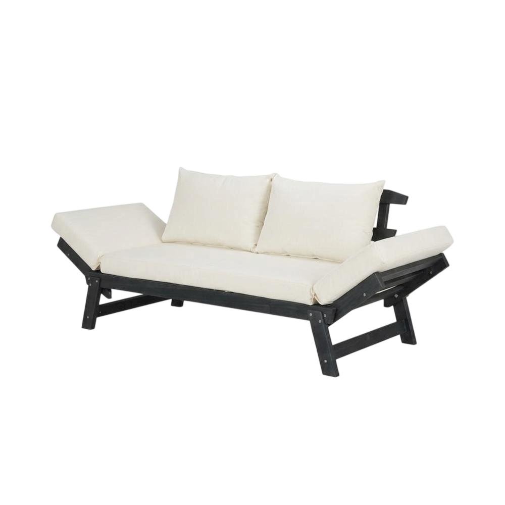 Outdoor Daybed With Dark Slate Grey Acacia Frame And Polyester Upholstery. Picture 1
