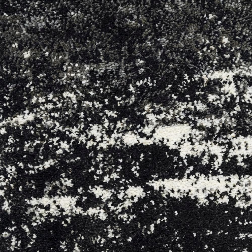 Gray and Black Area Rug with Power Loomed Polypropylene Pile for Accent Spaces. Picture 5