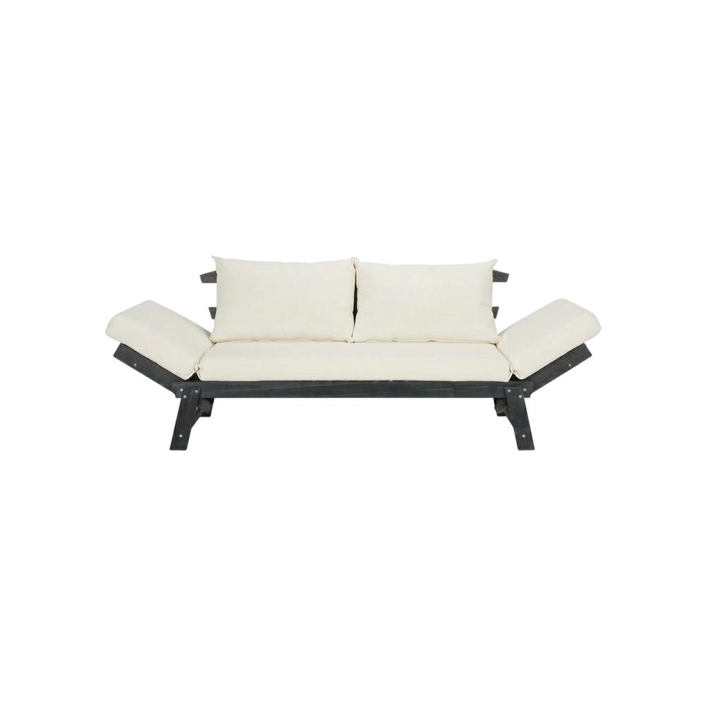 Outdoor Daybed With Dark Slate Grey Acacia Frame And Polyester Upholstery. Picture 4
