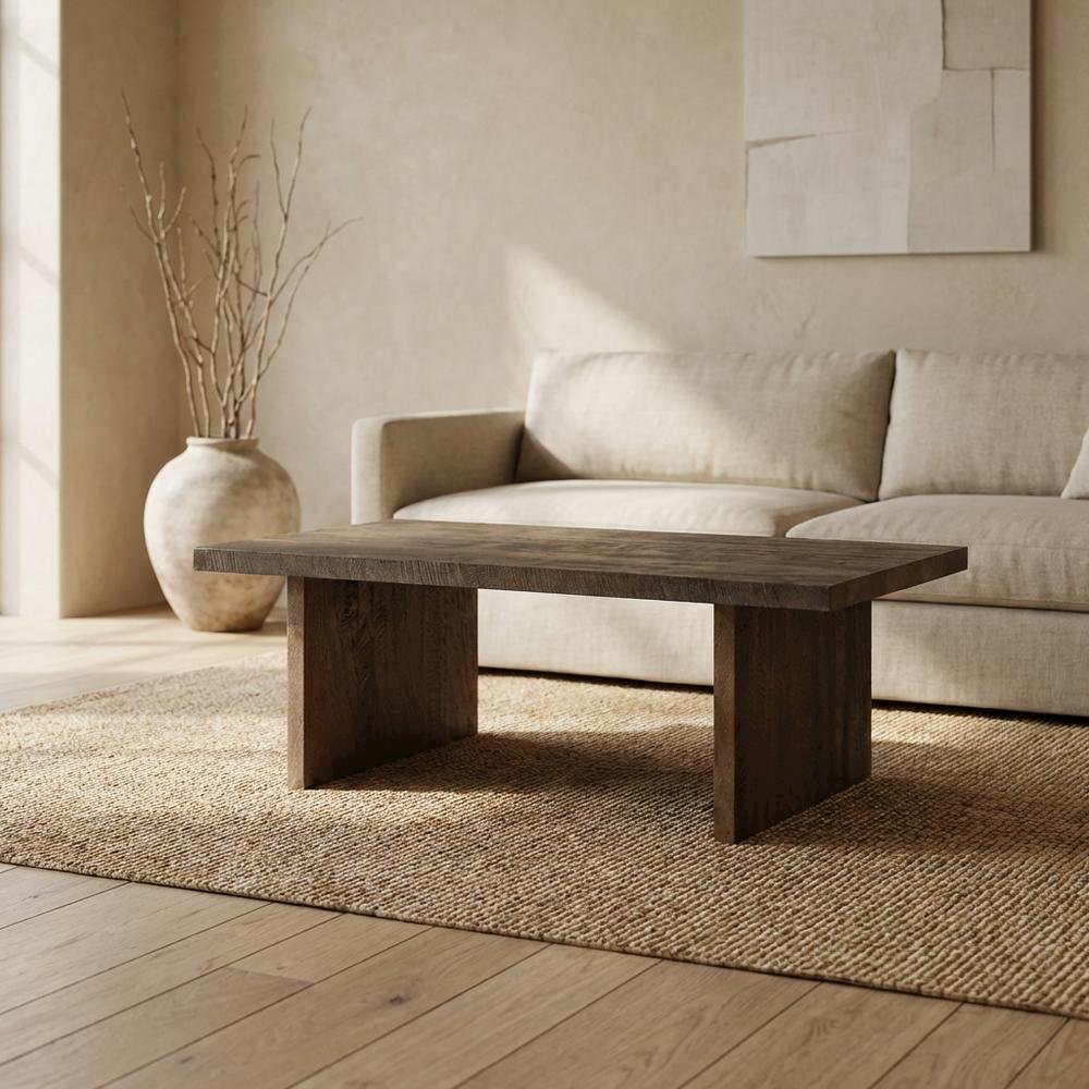 Natural Brown Mango Rattan Coffee Table with Lightweight Frame. Picture 3