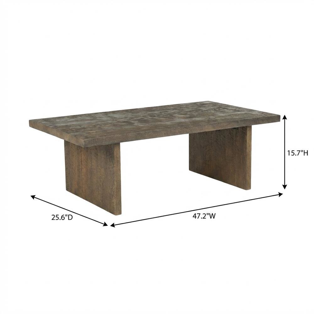 Natural Brown Mango Rattan Coffee Table with Lightweight Frame. Picture 7