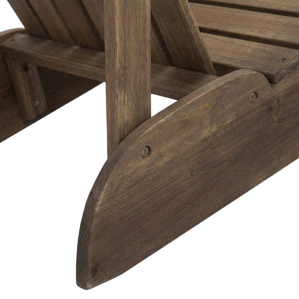 Rustic Brown Acacia Adirondack Chair With Galvanized Steel Hardware. Picture 6