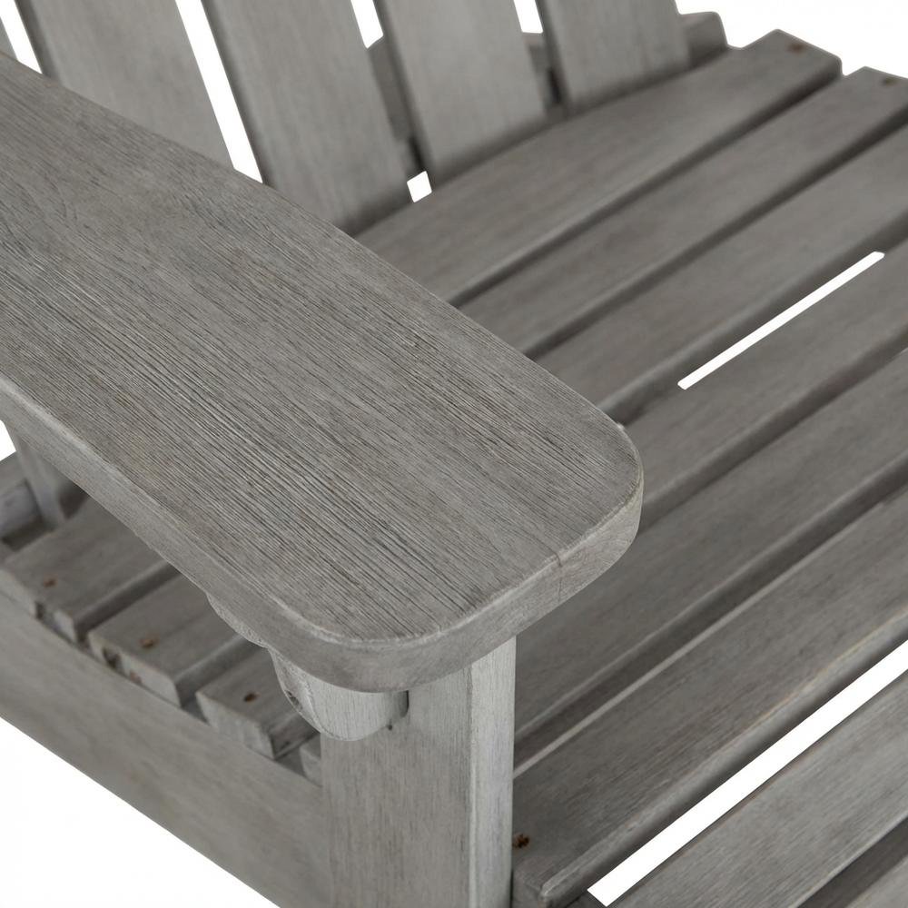 Stylish Grey Wash Eucalyptus Adirondack Chair For Outdoor Comfort. Picture 5