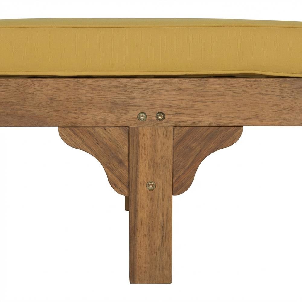 Outdoor Chaise Lounge, Side Table In Natural Eucalyptus Wood, Galvanized Steel. Picture 6