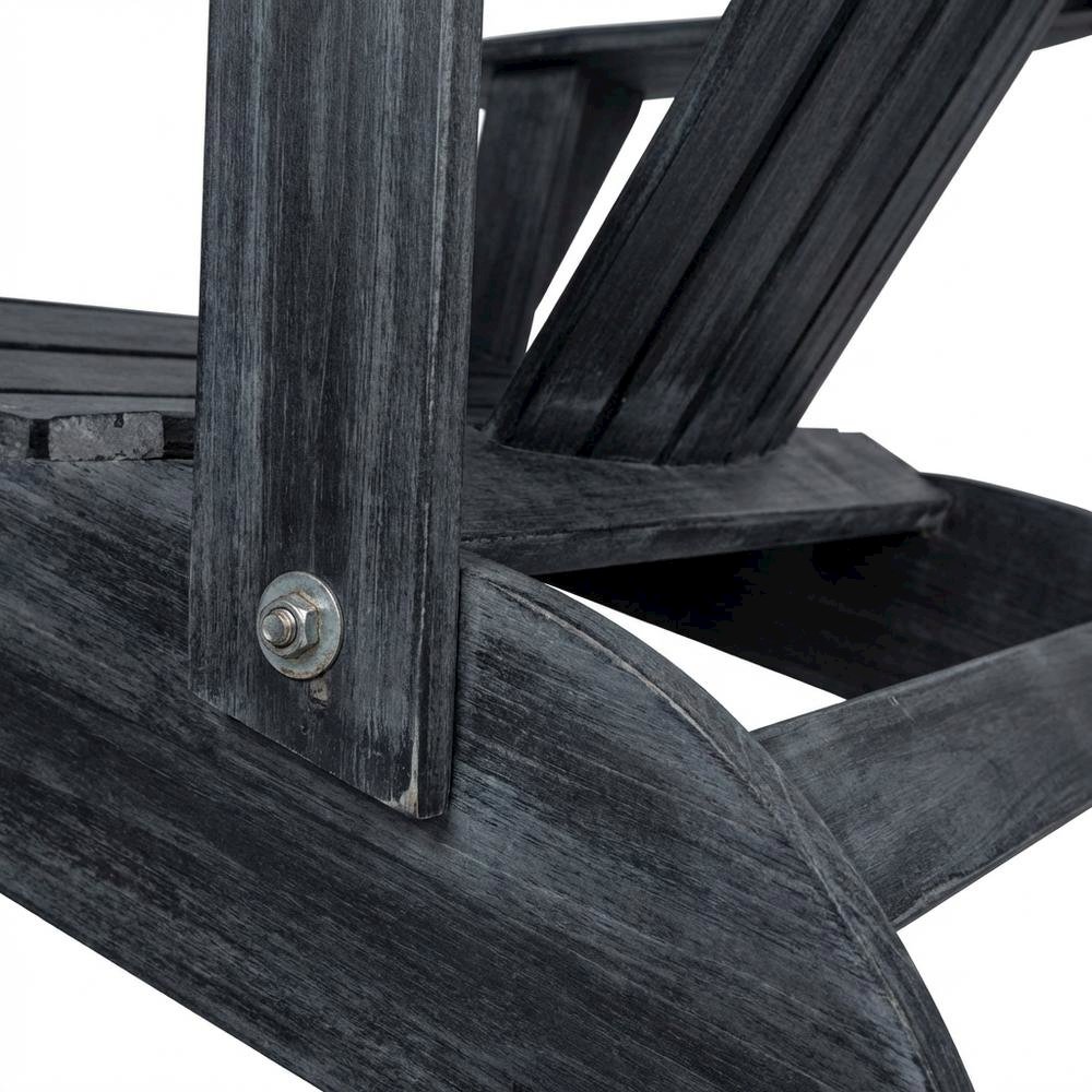Dark Slate Grey Acacia Adirondack Chair with Galvanized Steel Hardware. Picture 6