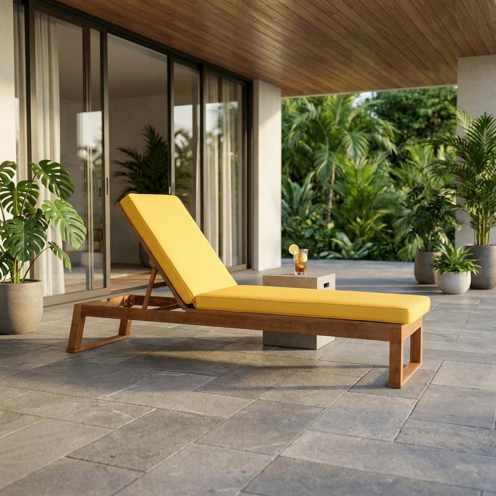 Outdoor Sunlounger With Silver Galvanized Steel Frame And Foam Cushion. Picture 2