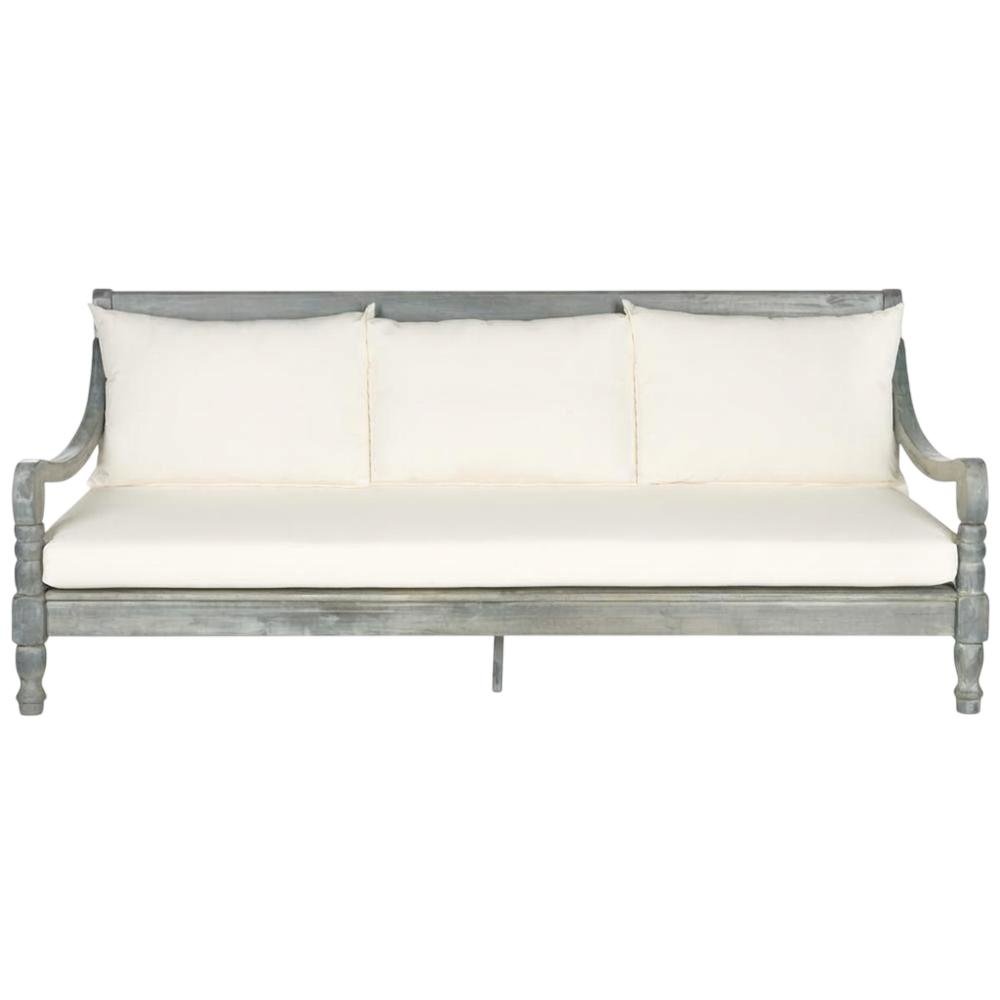 Outdoor Ash Grey Daybed With Polyester Upholstery And Galvanized Steel Frame. Picture 4