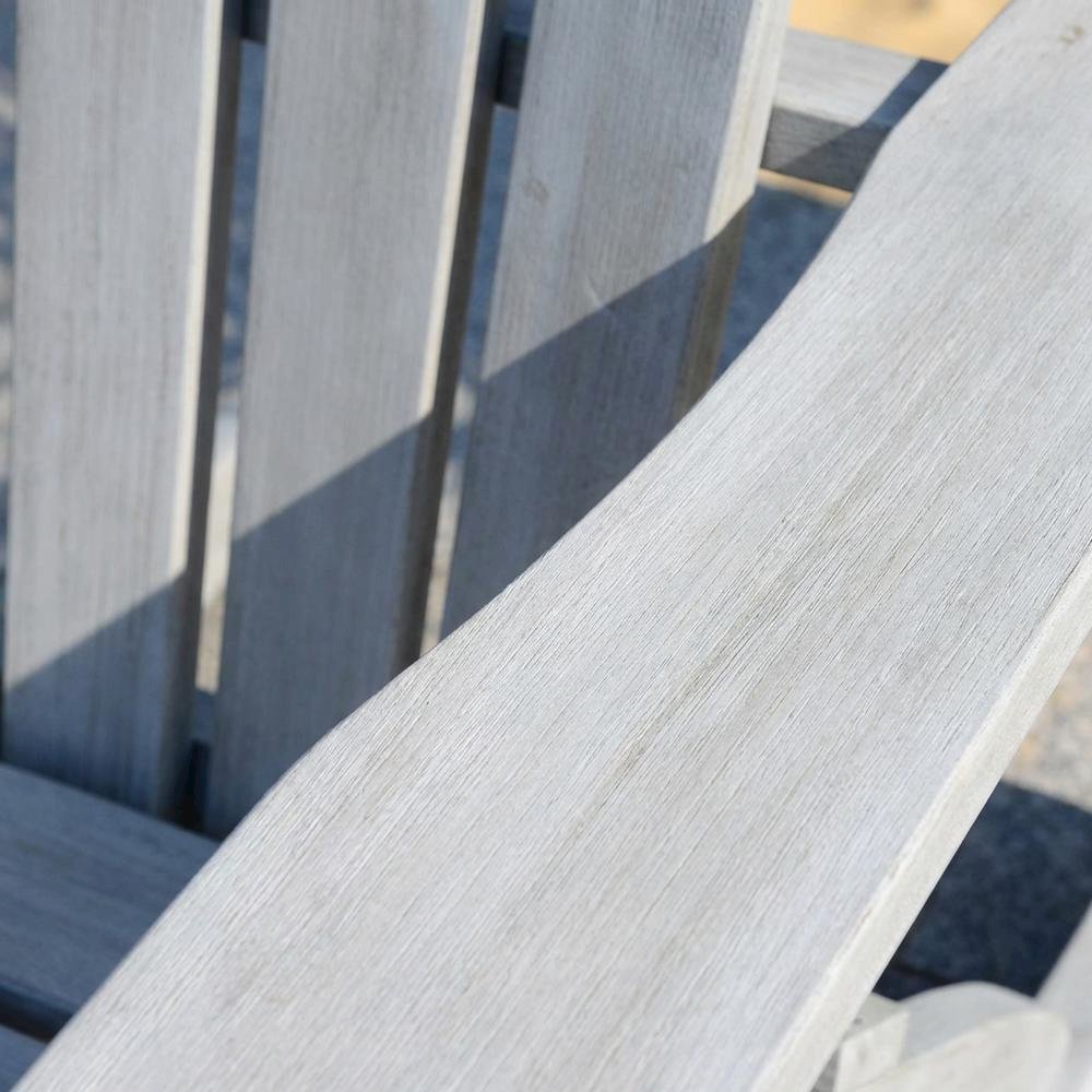 Grey Wash Eucalyptus Wood Rocking Chair With Galvanized Steel Frame. Picture 5