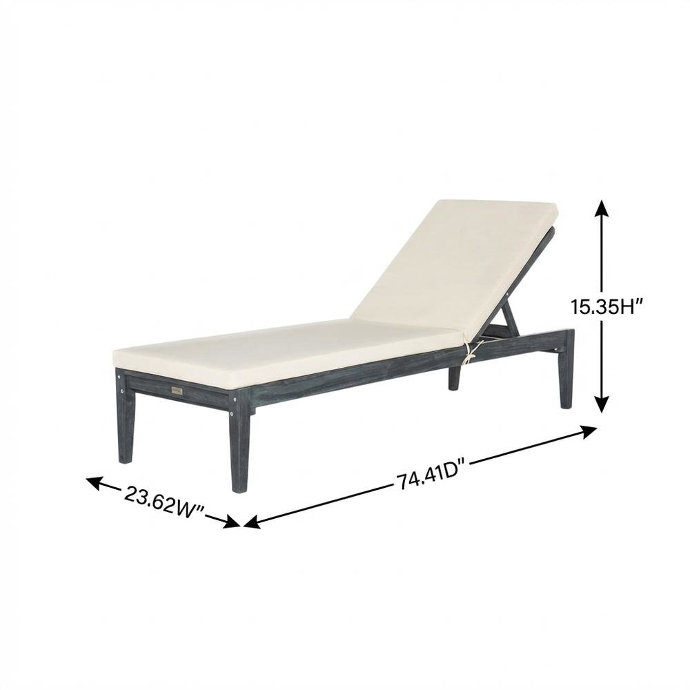 Gray Outdoor Sunlounger With Galvanized Steel Frame And Polyester Cushion. Picture 7