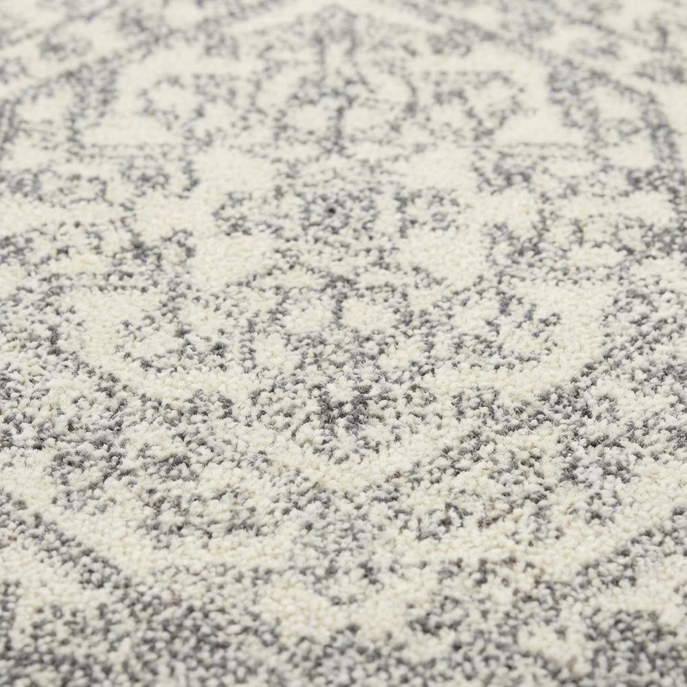 Ivory and Silver Area Rug with Power Loomed Polypropylene Pile for Accent Spaces. Picture 5