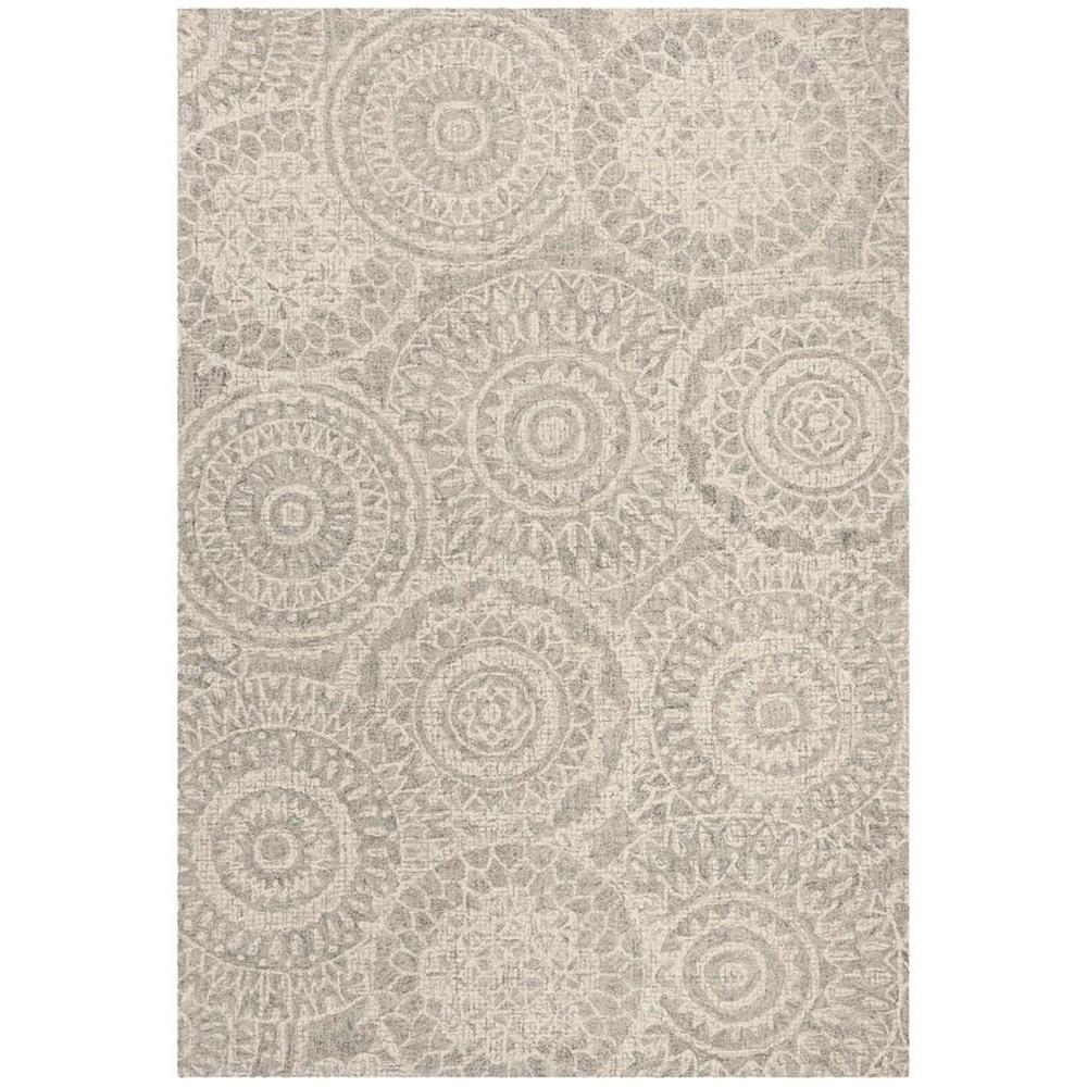Abstract, IVORY / GREY, 6' X 9', Area Rug, ABT205B-6. Picture 1