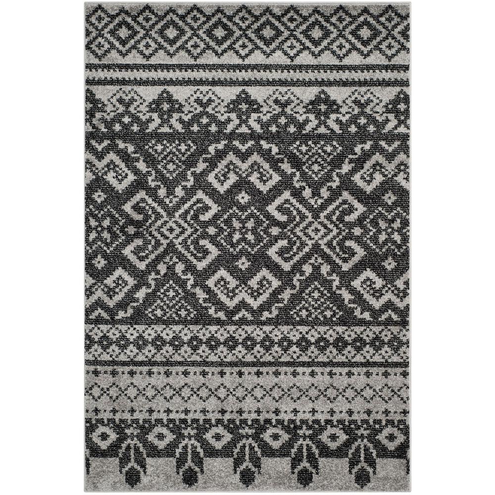 Adirondack, SILVER / BLACK, 6' X 9', Area Rug, ADR107A-6. Picture 1