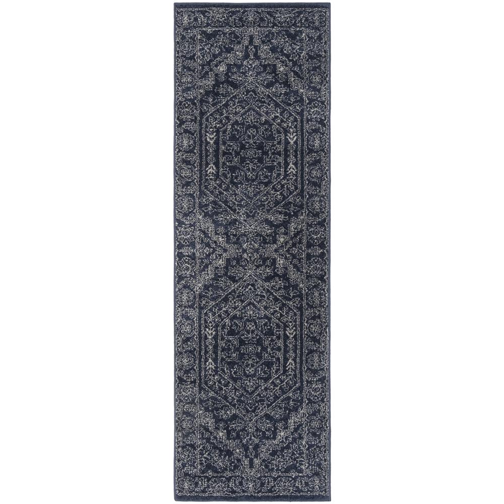 Adirondack, NAVY / IVORY, 2'-6" X 16', Area Rug. Picture 1