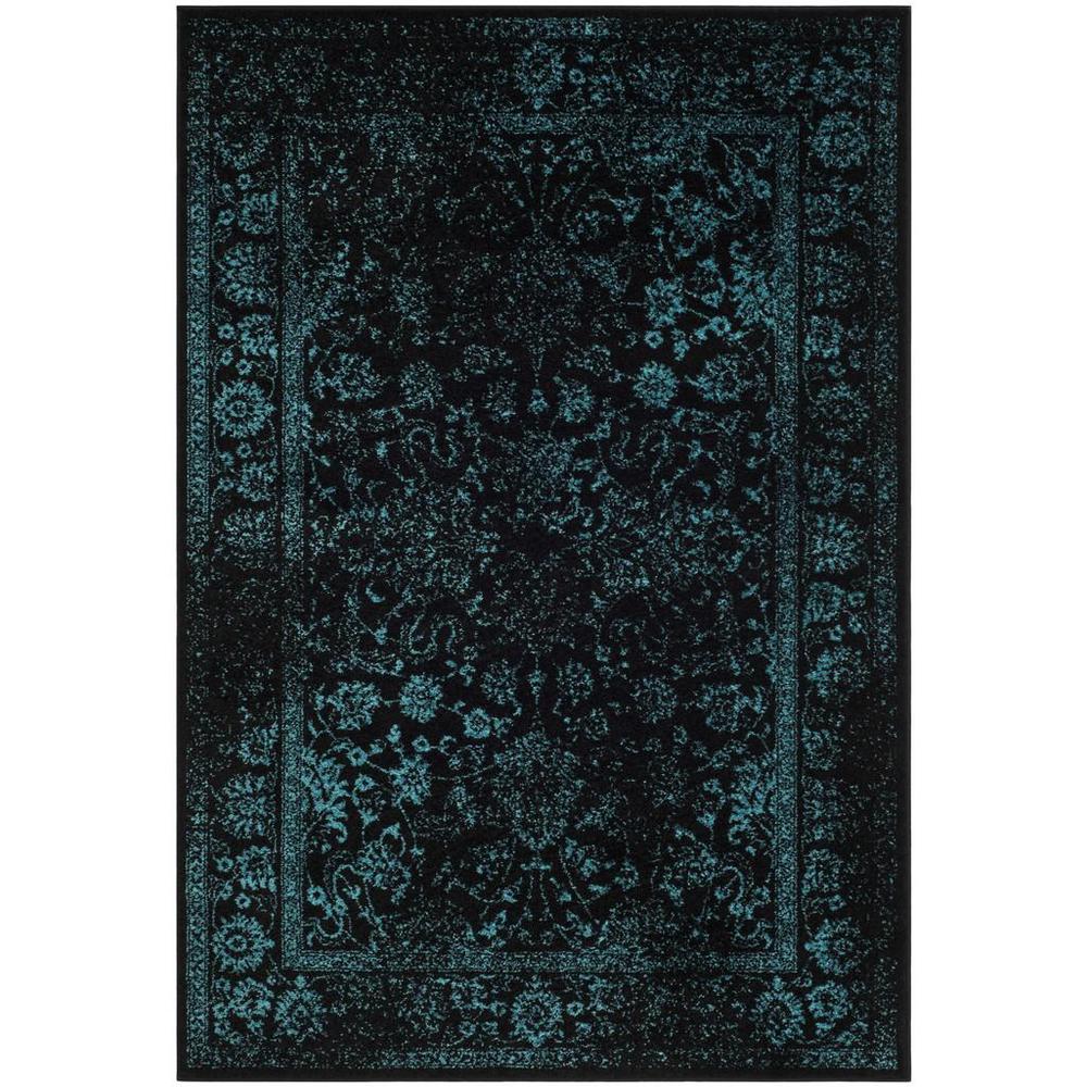 Adirondack, BLACK / TEAL, 6' X 9', Area Rug, ADR109K-6. Picture 1
