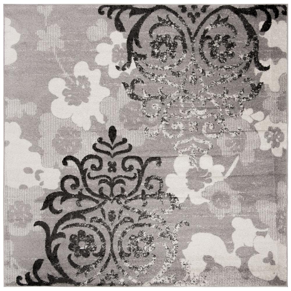 Adirondack, SILVER / IVORY, 8' X 8' Square, Area Rug, ADR114B-8SQ. Picture 1