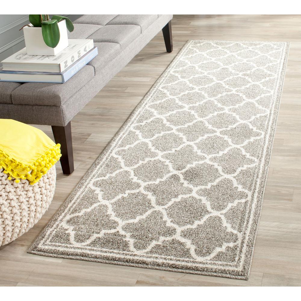 AMHERST, DARK GREY / BEIGE, 2'-3" X 21', Area Rug, AMT422R-221. Picture 1