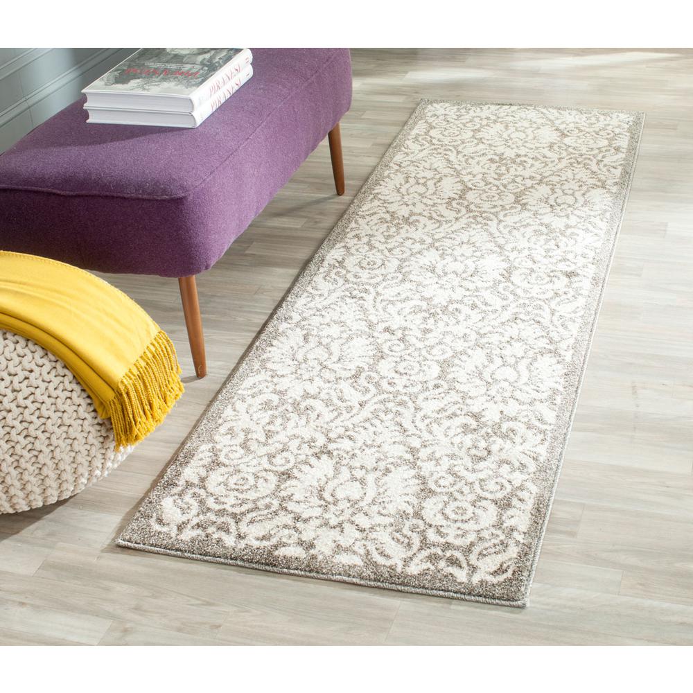 AMHERST, DARK GREY / BEIGE, 2'-3" X 9', Area Rug, AMT427R-29. Picture 1