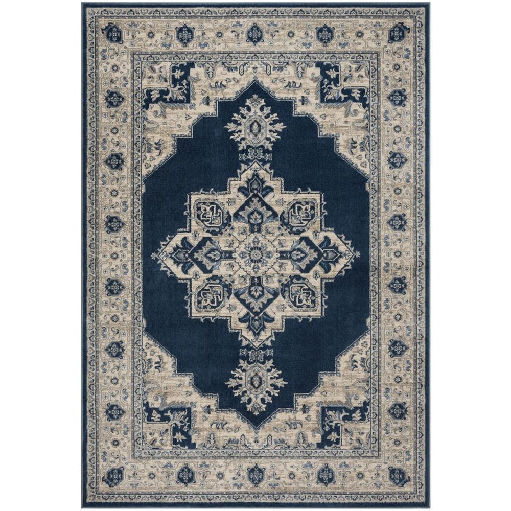 BRENTWOOD, Navy / Creme, 4' X 6', Area Rug. Picture 1