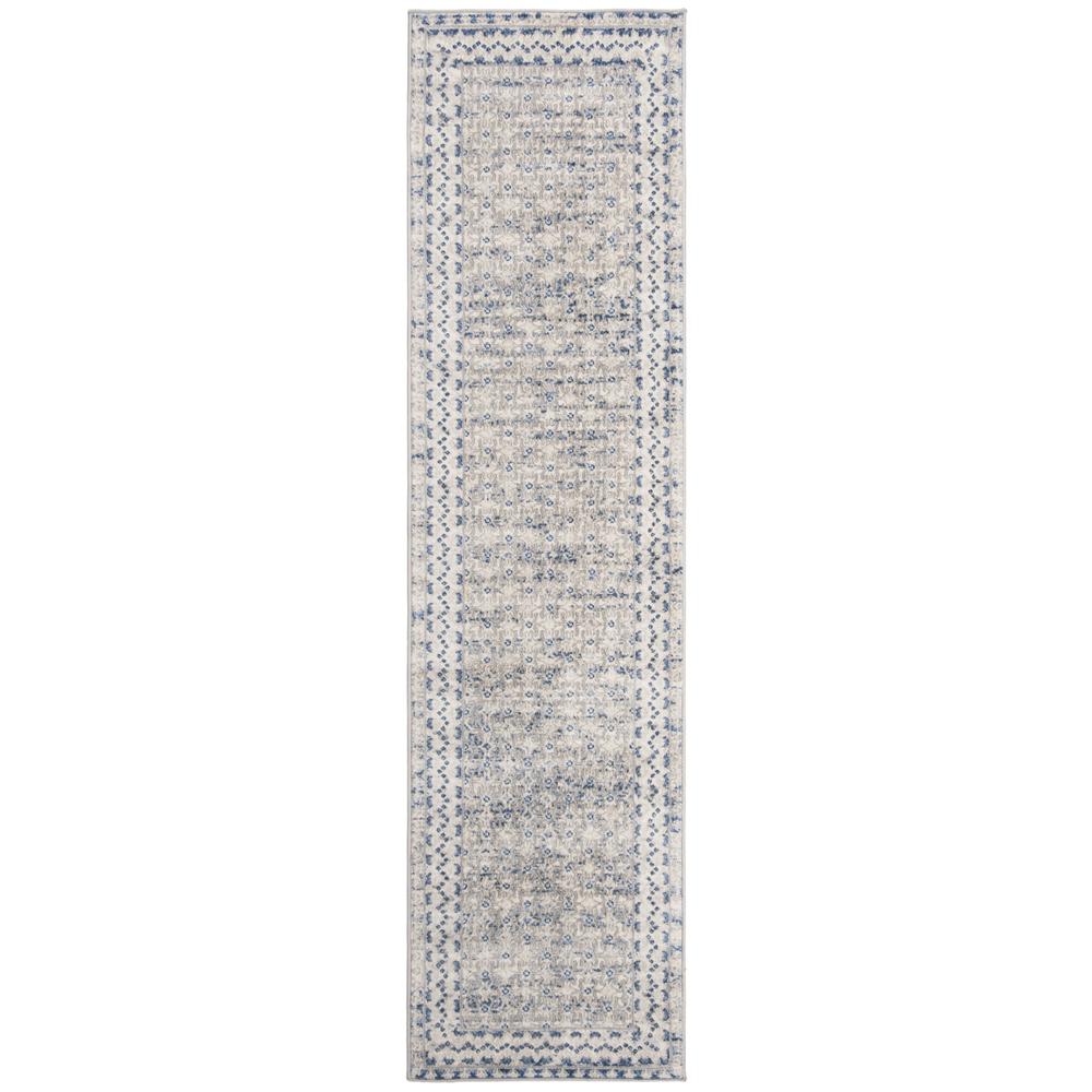 BRENTWOOD, LIGHT GREY / BLUE, 2' X 8', Area Rug, BNT899G-28. Picture 1