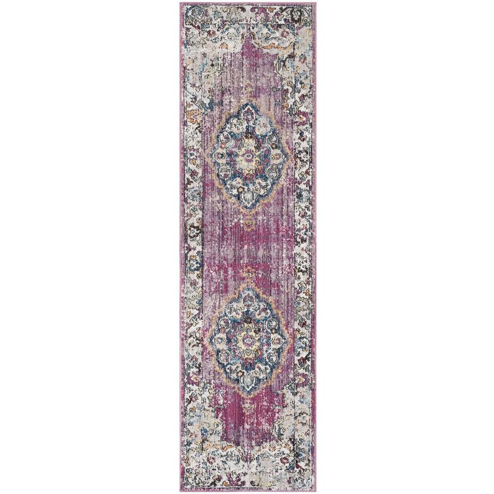 BRISTOL, FUCHSIA / LIGHT GREY, 2'-3" X 8', Area Rug. Picture 1