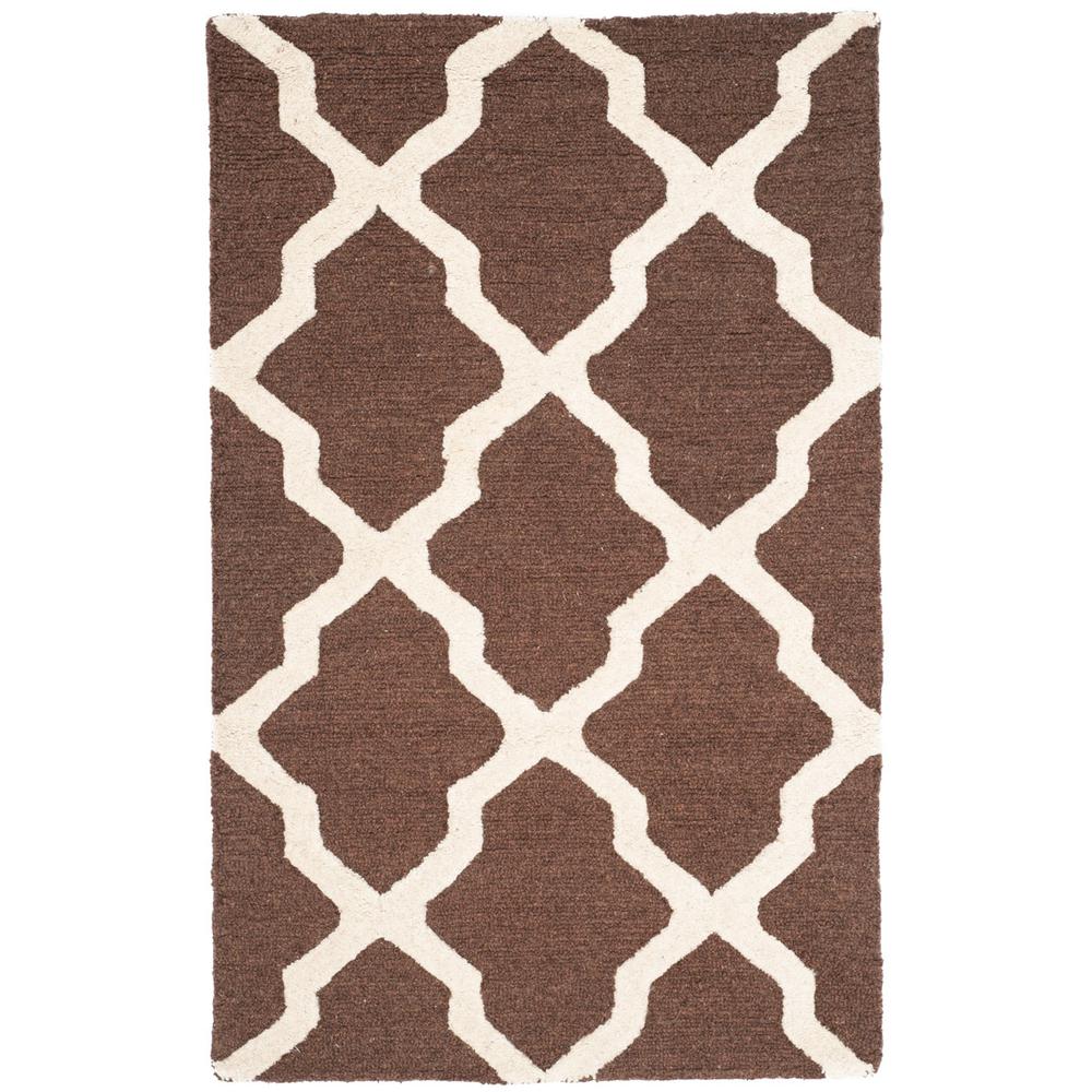 CAMBRIDGE, DARK BROWN / IVORY, 2'-6" X 6', Area Rug, CAM121H-26. Picture 1
