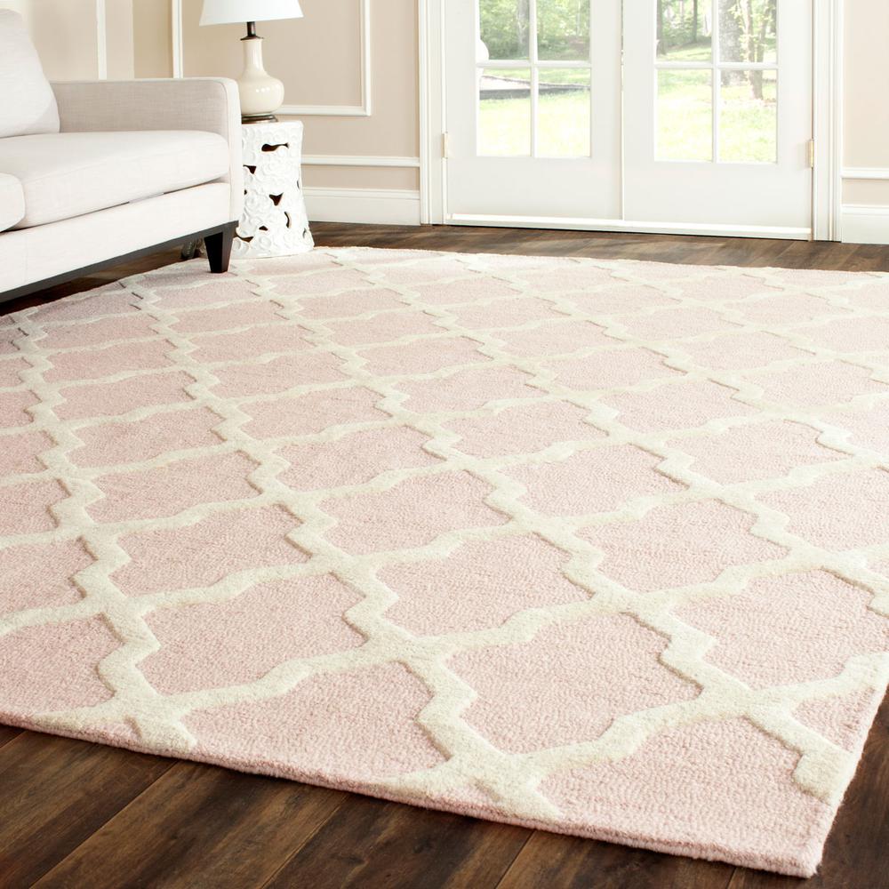 CAMBRIDGE, LIGHT PINK / IVORY, 9' X 12', Area Rug, CAM121M-9. Picture 1