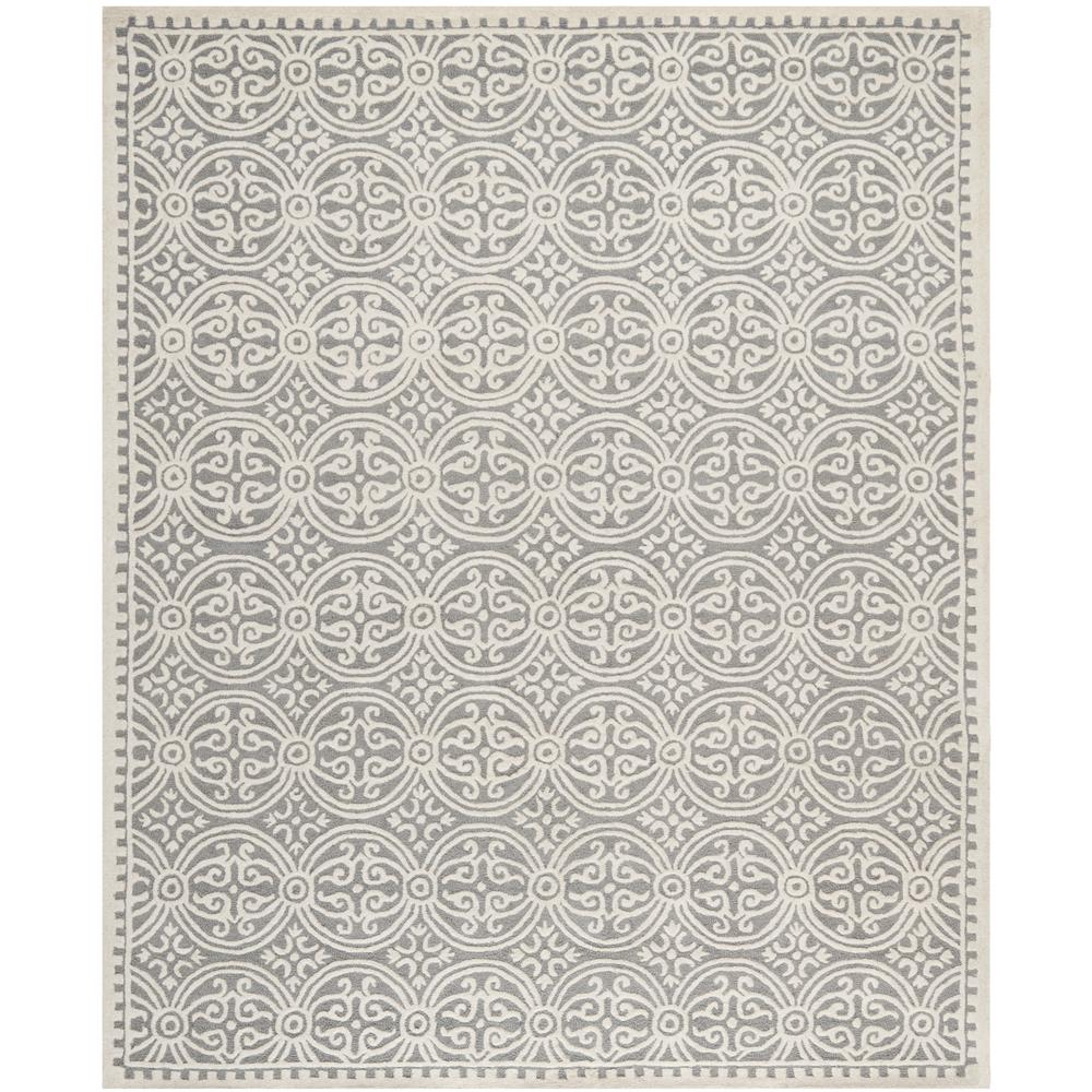 CAMBRIDGE, SILVER / IVORY, 10' X 14', Area Rug, CAM123D-10. Picture 1