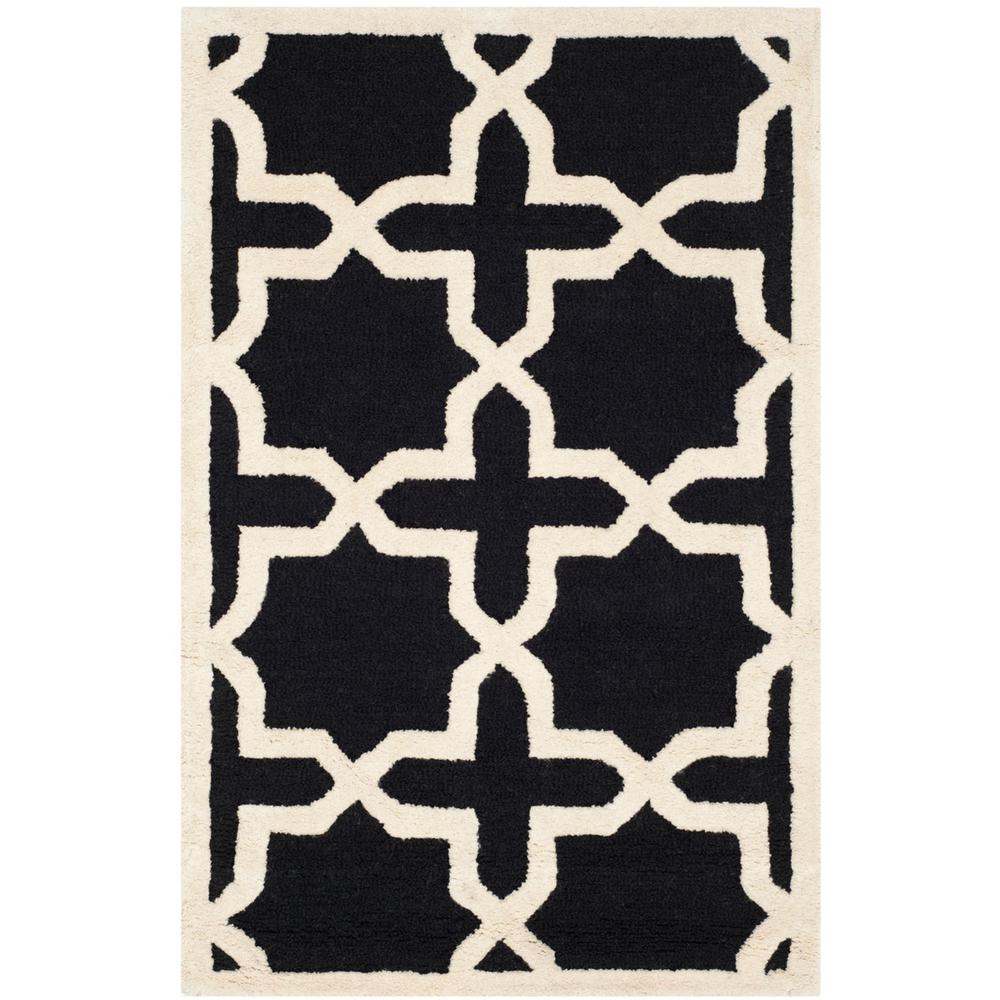 CAMBRIDGE, BLACK / IVORY, 3' X 5', Area Rug, CAM125E-3. Picture 1