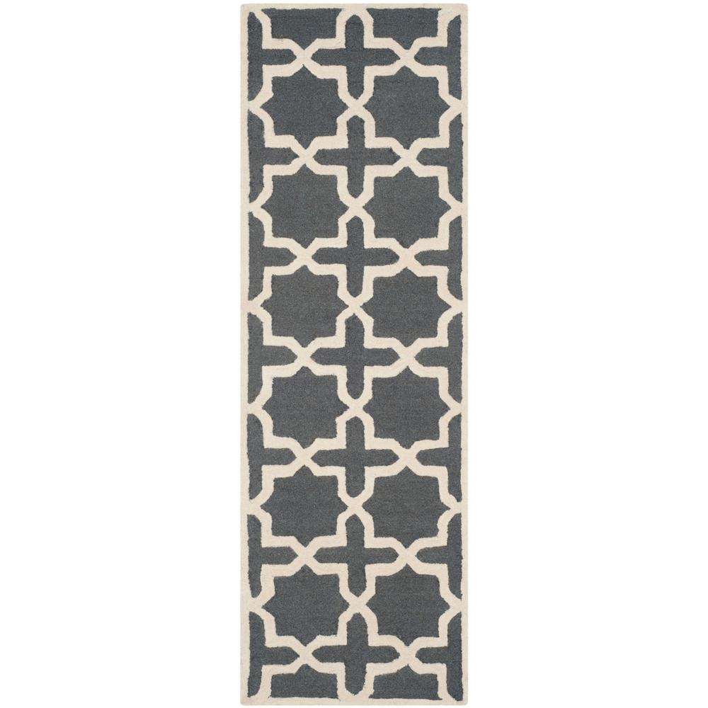 CAMBRIDGE, DARK GREY / IVORY, 2'-6" X 8', Area Rug, CAM125X-28. Picture 1