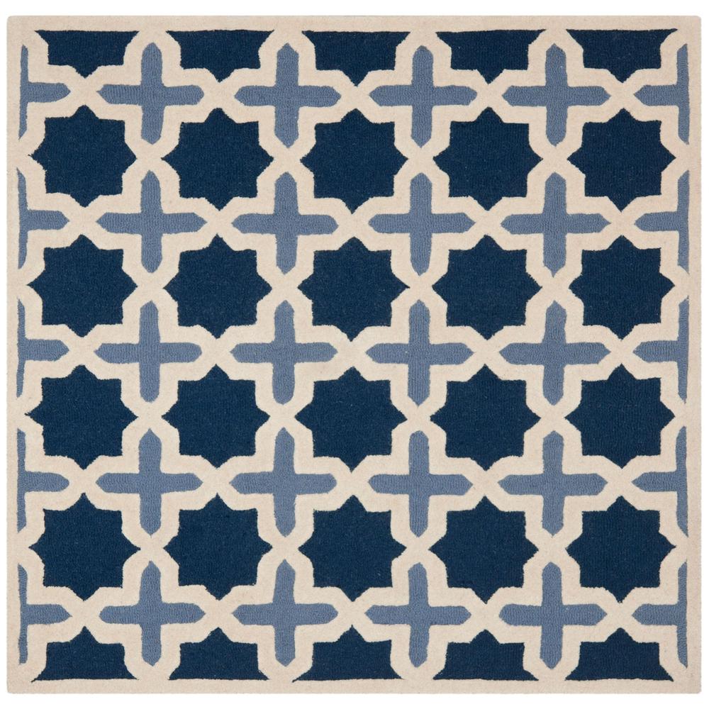 CAMBRIDGE, BLUE / IVORY, 8' X 8' Square, Area Rug, CAM127A-8SQ. Picture 1
