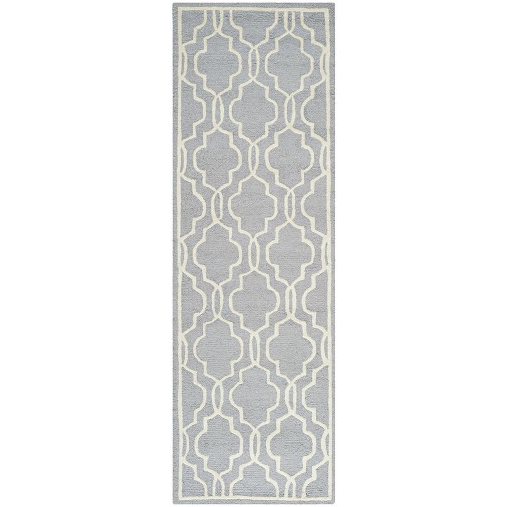 CAMBRIDGE, SILVER / IVORY, 2'-6" X 16', Area Rug, CAM131D-216. Picture 1