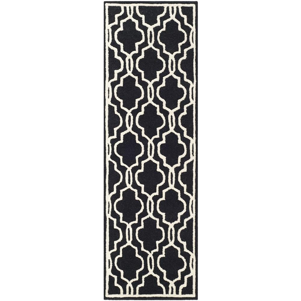 CAMBRIDGE, BLACK / IVORY, 2'-6" X 8', Area Rug, CAM131E-28. Picture 1