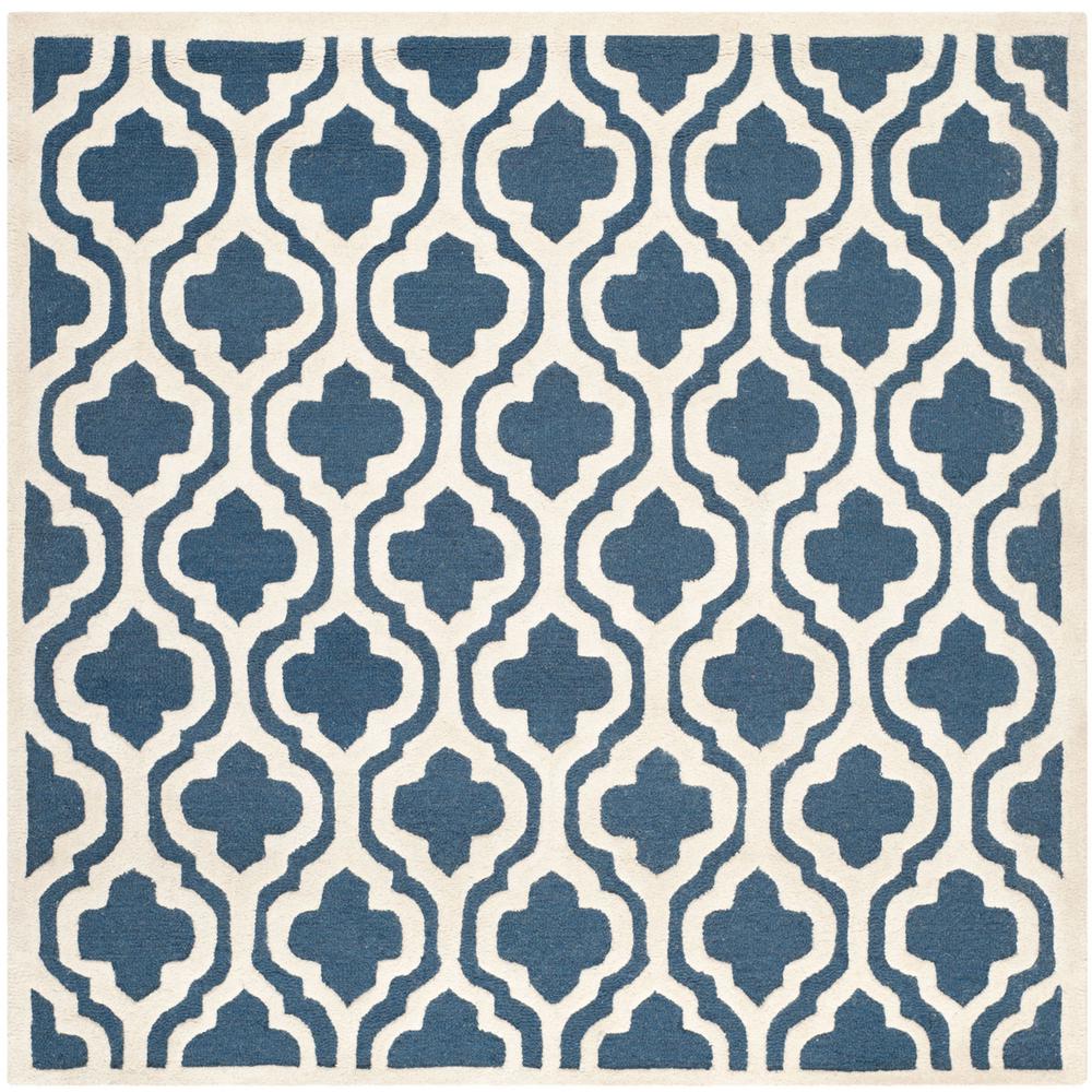 CAMBRIDGE, NAVY / IVORY, 8' X 8' Square, Area Rug, CAM132G-8SQ. Picture 1