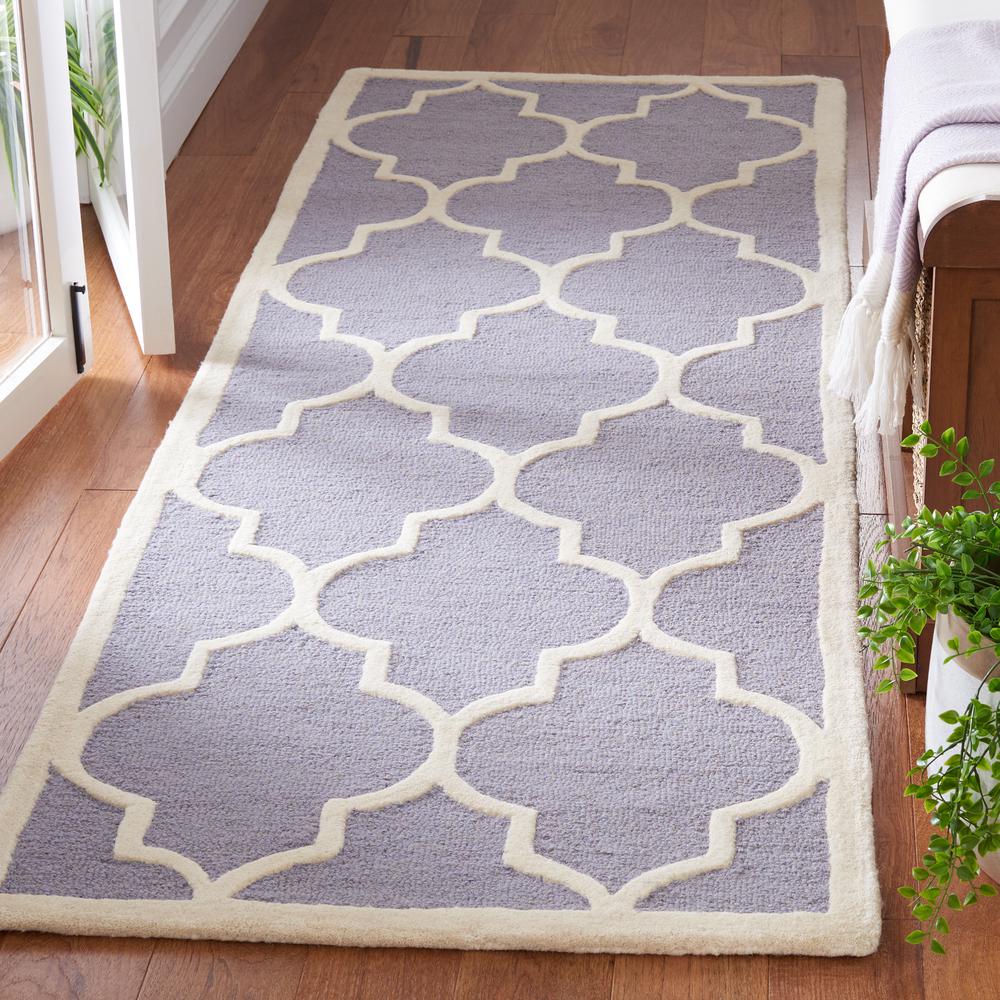 CAMBRIDGE, SILVER / IVORY, 2'-6" X 22', Area Rug, CAM134D-222. Picture 2