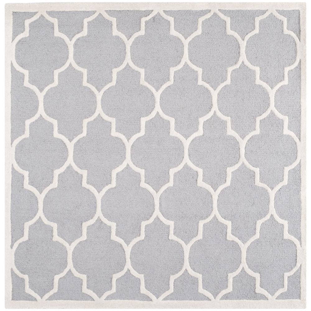 CAMBRIDGE, SILVER / IVORY, 8' X 8' Square, Area Rug, CAM134D-8SQ. Picture 1