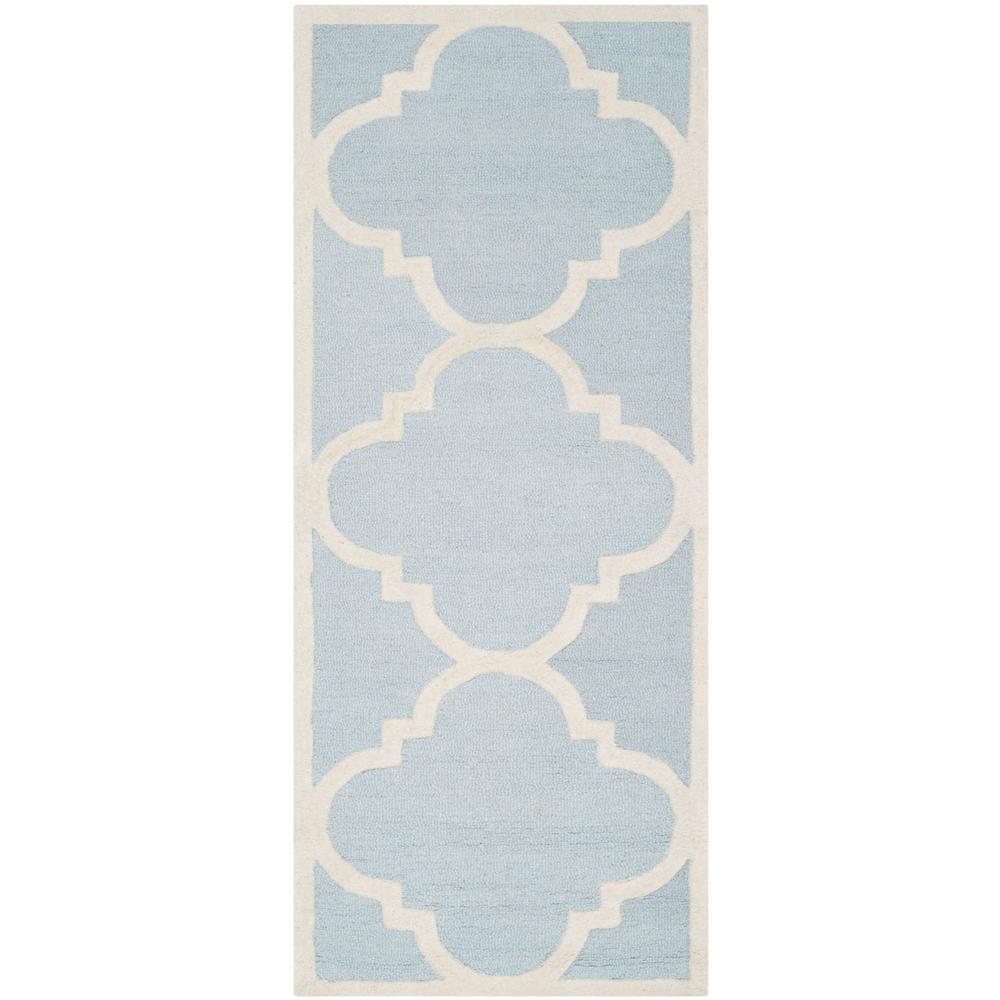 CAMBRIDGE, LIGHT BLUE / IVORY, 2'-6" X 4', Area Rug, CAM140A-24. Picture 1