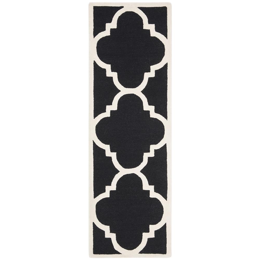 CAMBRIDGE, BLACK / IVORY, 2'-6" X 8', Area Rug, CAM140E-28. Picture 1