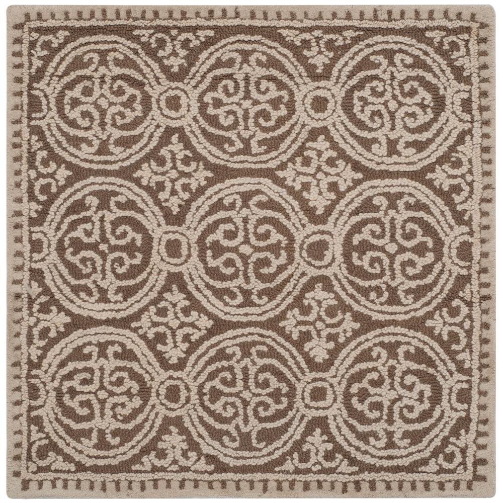 CAMBRIDGE, TAN / MULTI, 8' X 8' Square, Area Rug. Picture 1