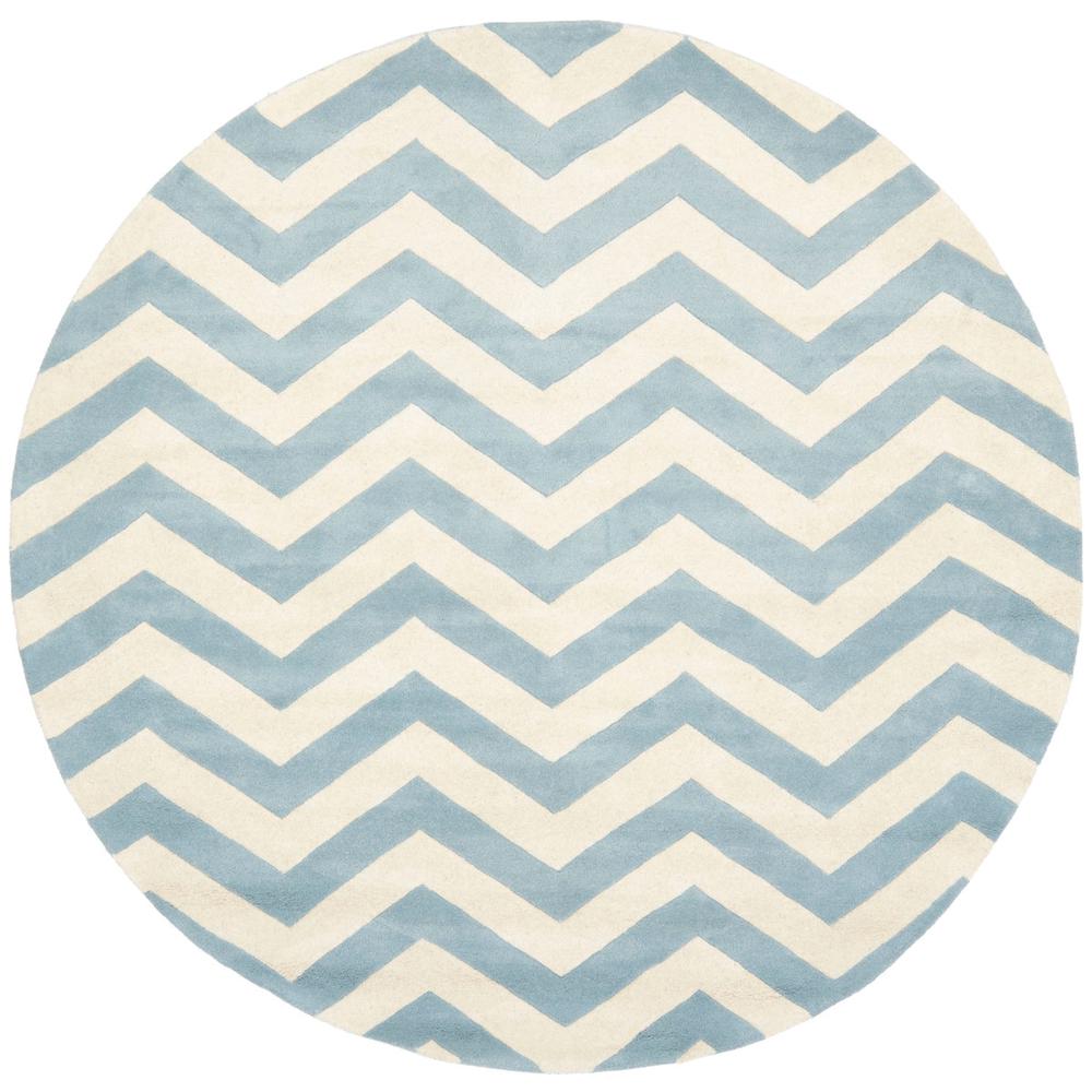 CHATHAM, BLUE / IVORY, 9' X 9' Round, Area Rug, CHT715B-9R. Picture 1