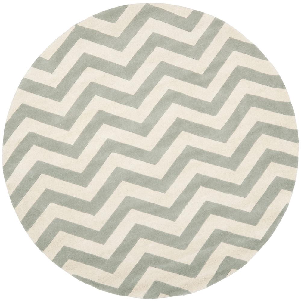 CHATHAM, GREY / IVORY, 9' X 9' Round, Area Rug, CHT715E-9R. Picture 1