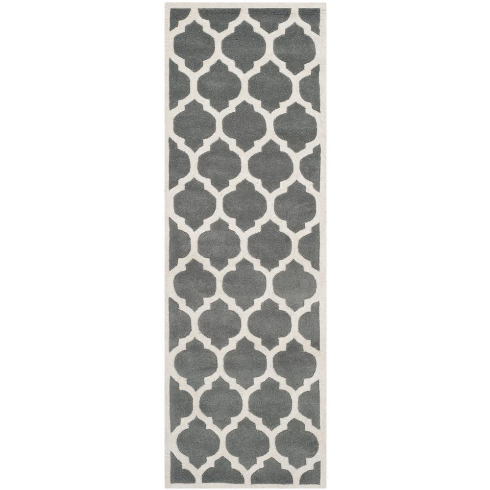 CHATHAM, DARK GREY / IVORY, 2'-3" X 9', Area Rug, CHT734D-29. Picture 1