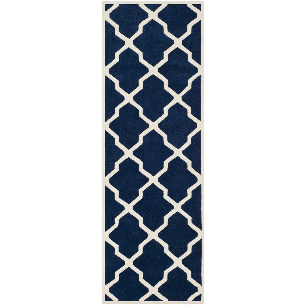 CHATHAM, DARK BLUE / IVORY, 2'-3" X 9', Area Rug, CHT735C-29. Picture 1