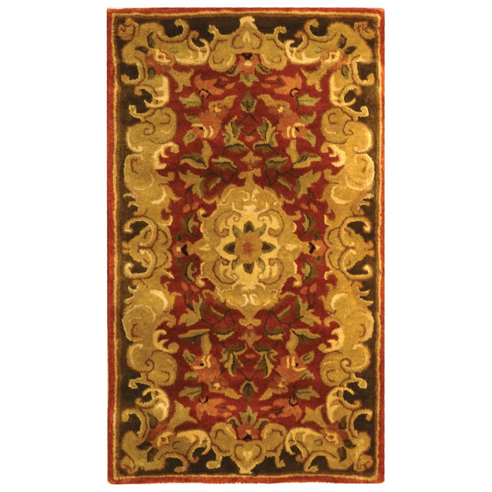 CLASSIC, RUST / GREEN, 2'-6" X 6', Area Rug. Picture 1