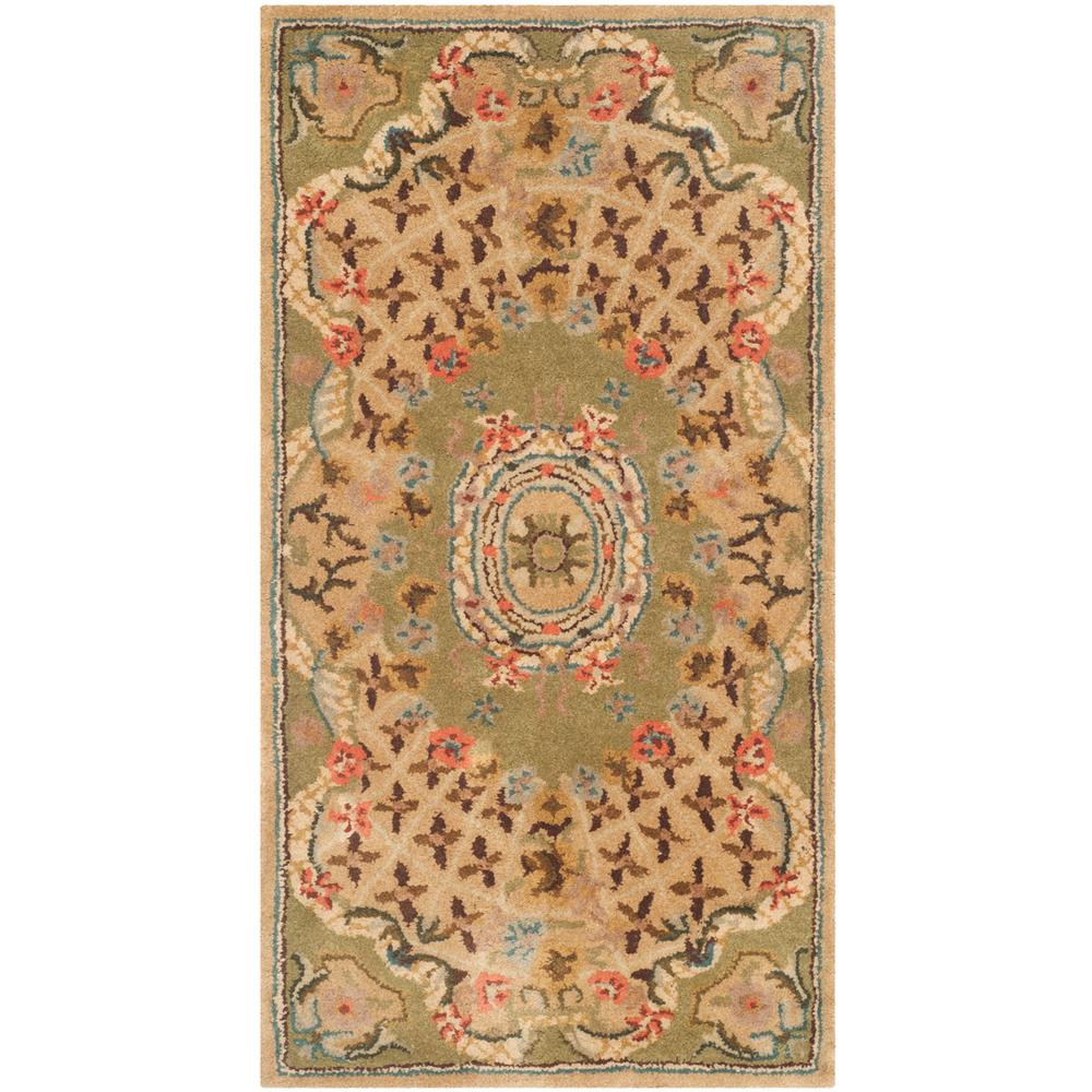 CLASSIC, TOUPE / LIGHT GREEN, 4' X 6', Area Rug. Picture 1
