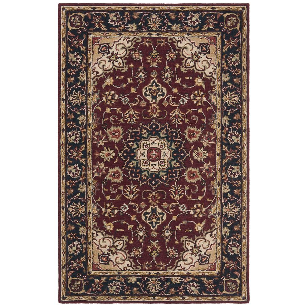 CLASSIC, BURGUNDY / NAVY, 6' X 9', Area Rug. Picture 1