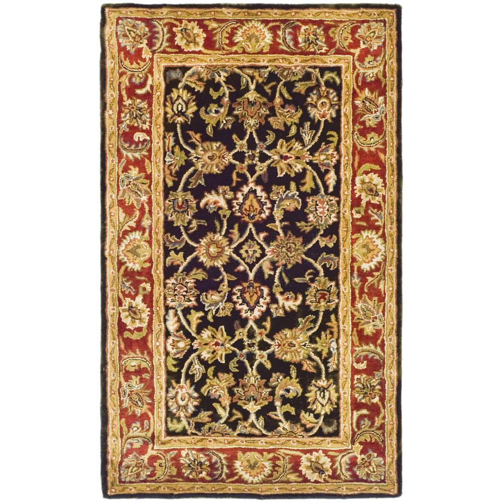 CLASSIC, DARK OLIVE / RED, 4' X 6', Area Rug. Picture 1