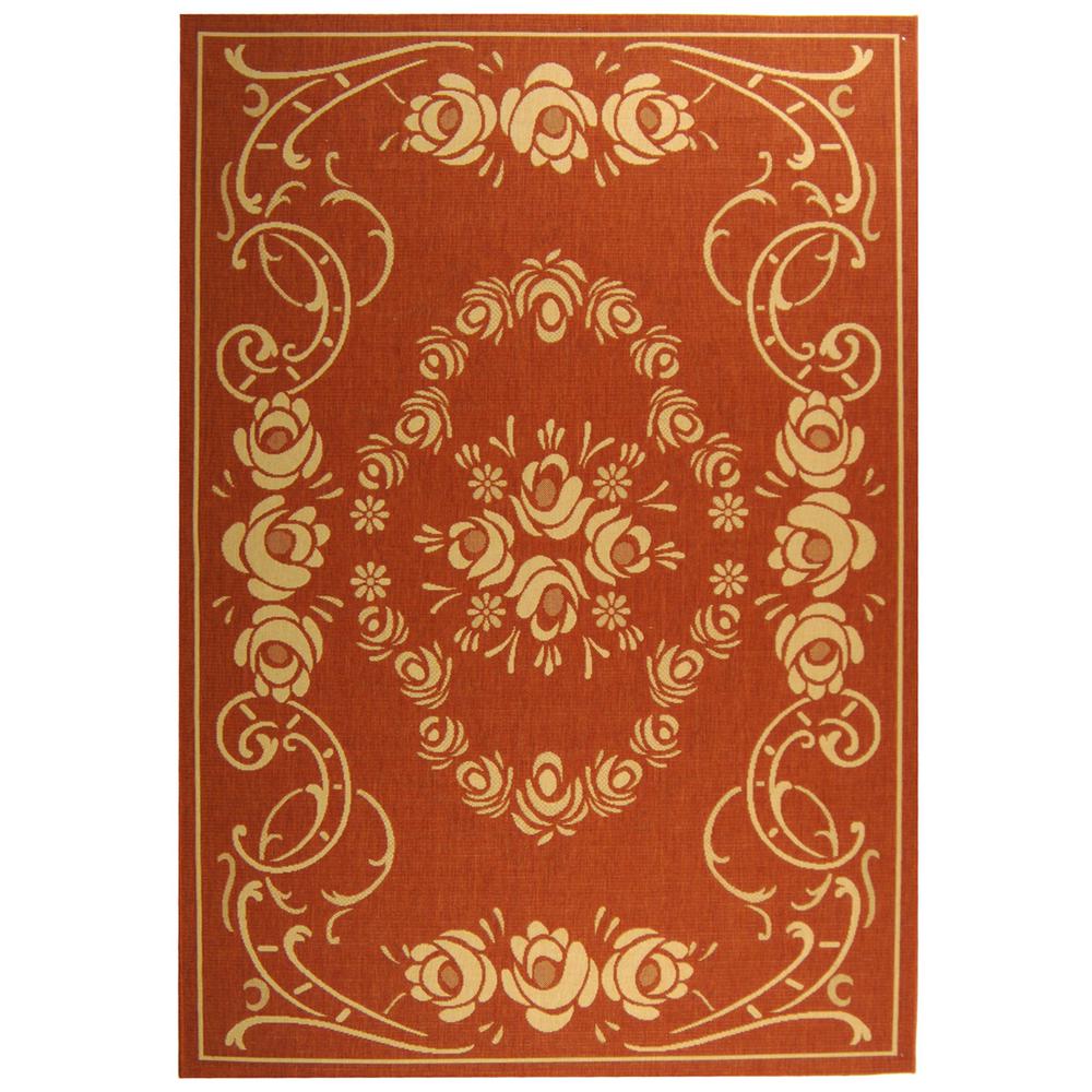 COURTYARD, TERRACOTTA / NATURAL, 4' X 5'-7", Area Rug, CY1893-3202-4. Picture 1