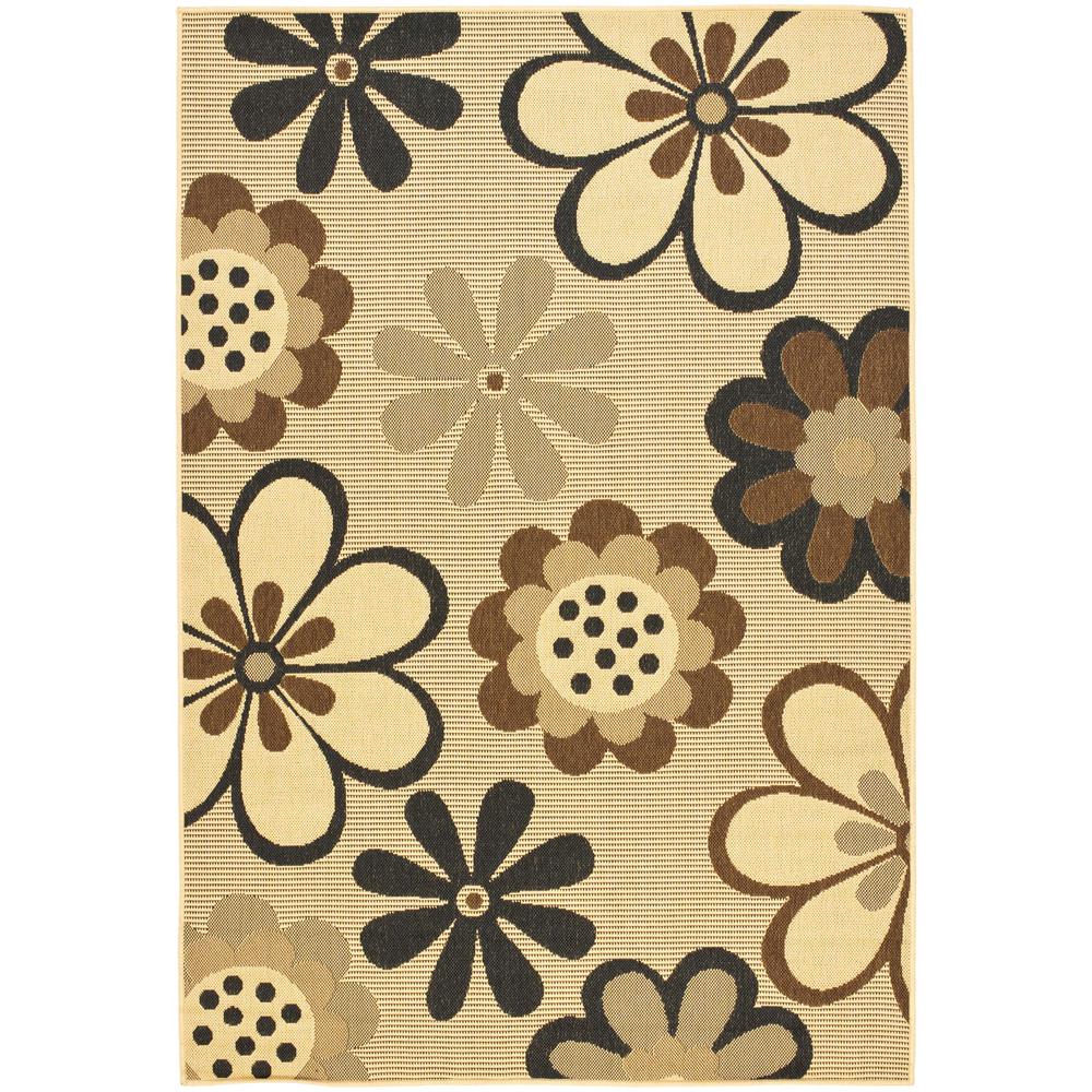 COURTYARD, NATURAL BROWN / BLACK, 8' X 11', Area Rug. Picture 1