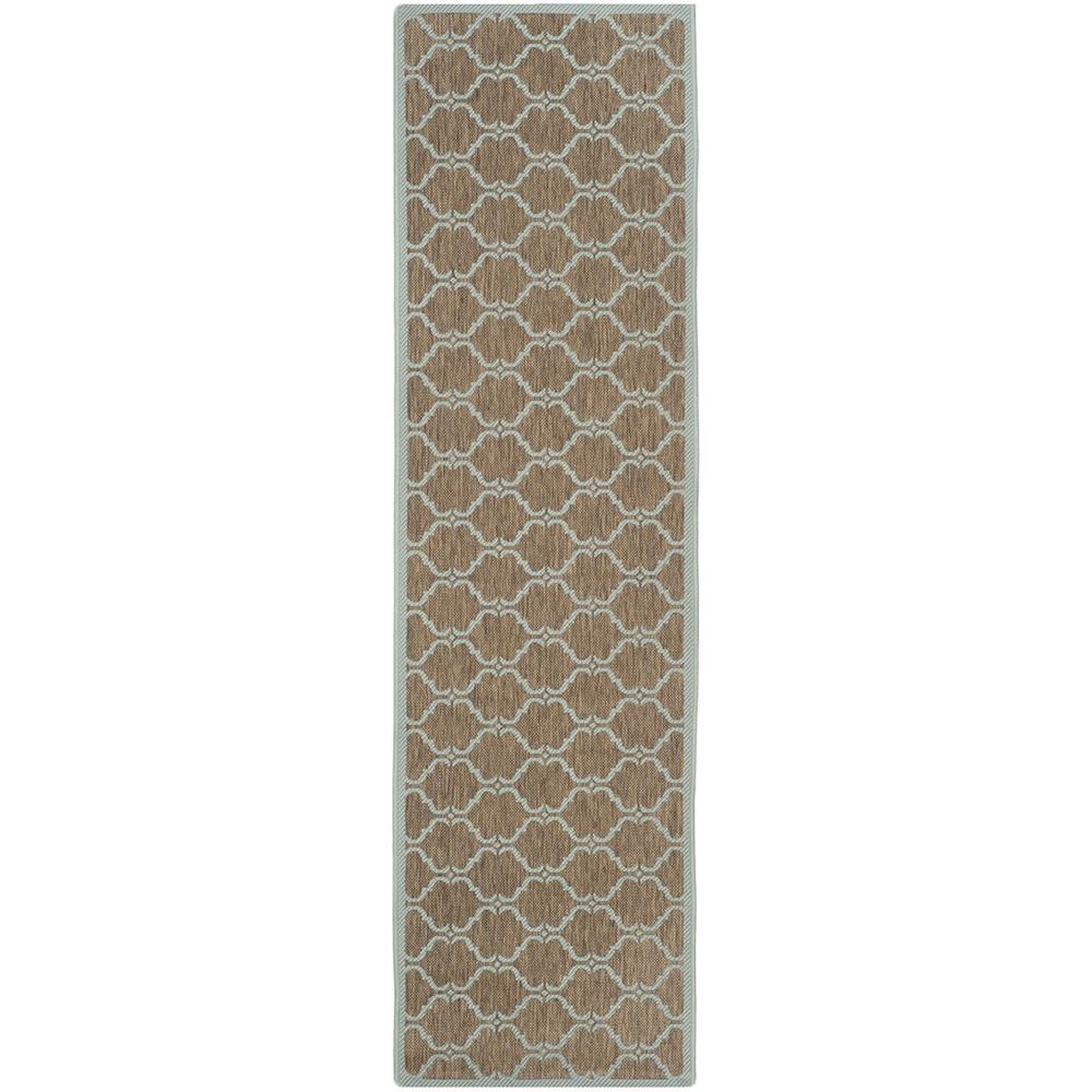 COURTYARD, BROWN / AQUA, 2'-3" X 8', Area Rug, CY6009-337-28. Picture 1